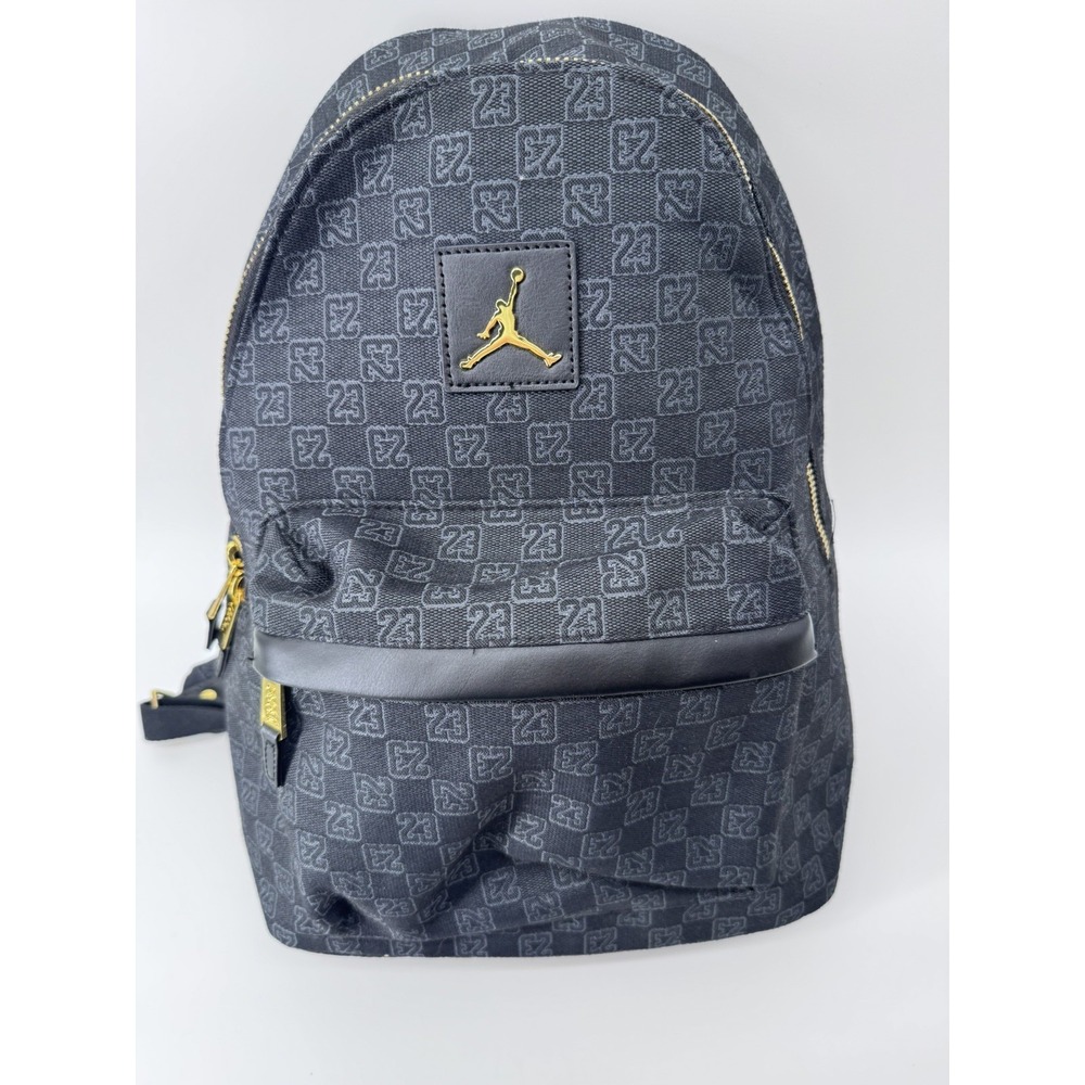 Air Jordan Limited Edition Monogram Canvas Black & Gold Damier Backpack NWT